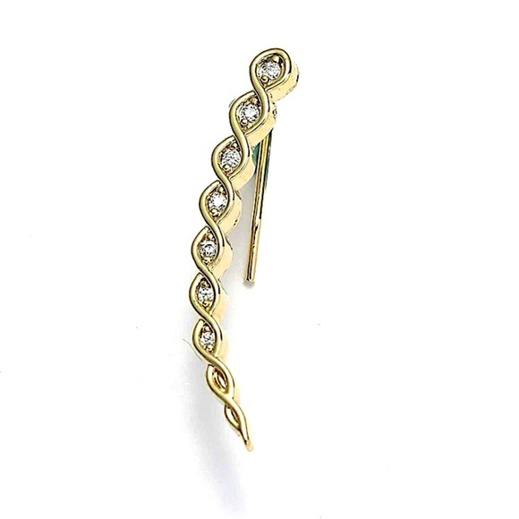 Gold Zircon Ear Climber - Picture 4 of 5